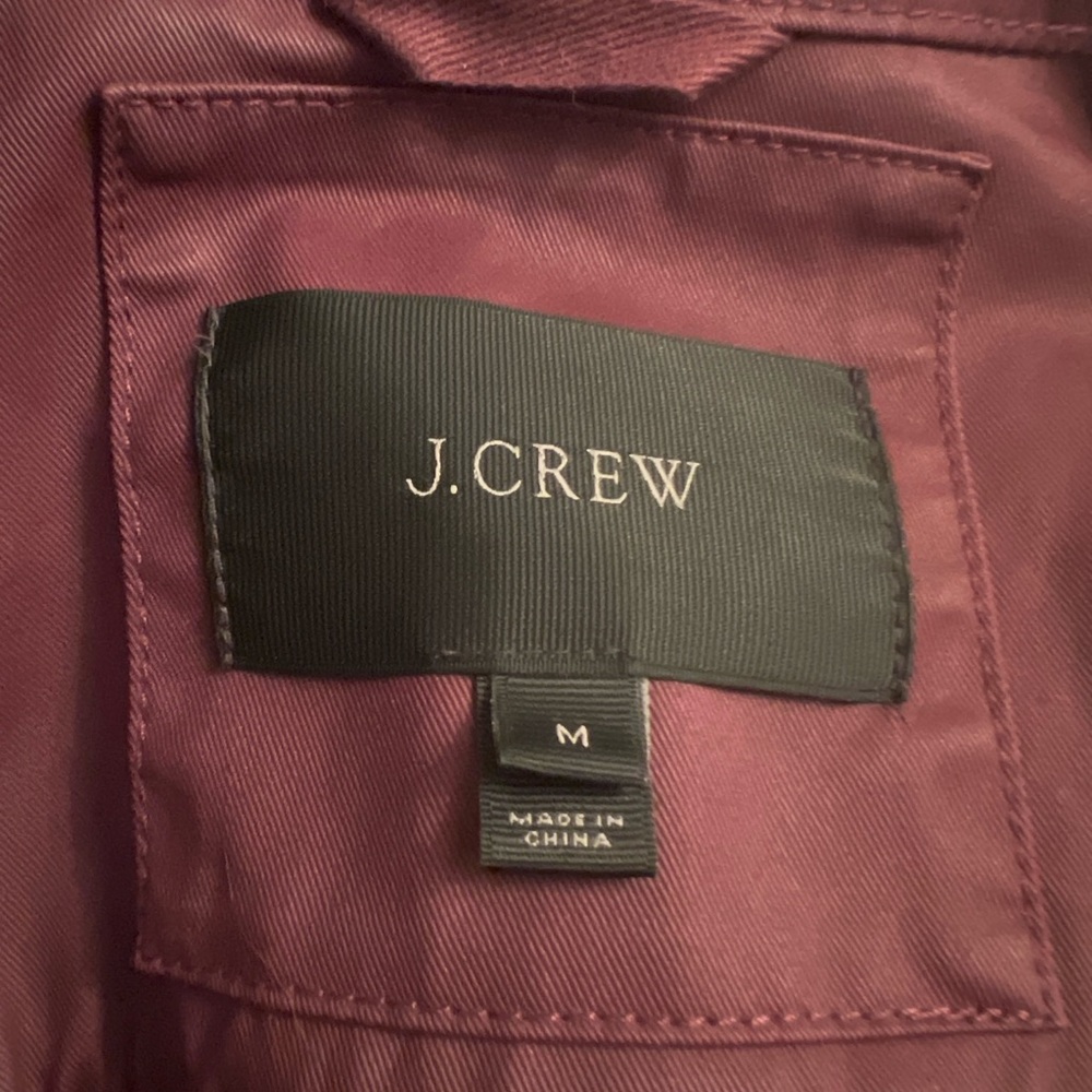 J CREW waxed jacket. Burgundy M. Like new - Picture 9 of 11